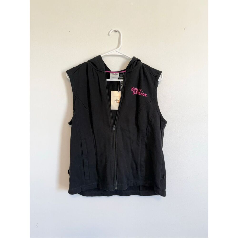 Harley Davidson Hooded Zip Up Vest NWT